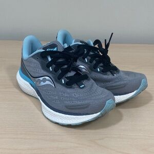 Saucony Triumph Gray and Light Blue Sneakers